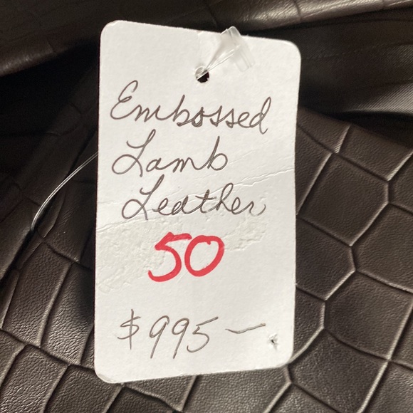 Embossed Lambs Leather by Leather Renditions by Sandi brown jacket GORGEOUS! - Picture 5 of 5